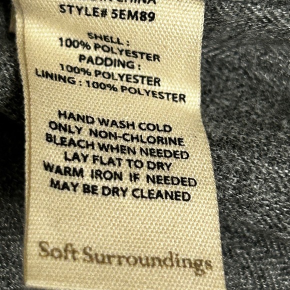 New Soft Surroundings Snowline diamond quilted crossover puffer vest in black 1X - Picture 6 of 8